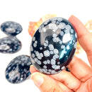 Snowflake Obsidian Palmstone (Protection & Balance)