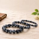Snowflake Obsidian Crystal Bracelet for Protection, Grounding and Releasing Negative Patterns by Tallk to Crystals