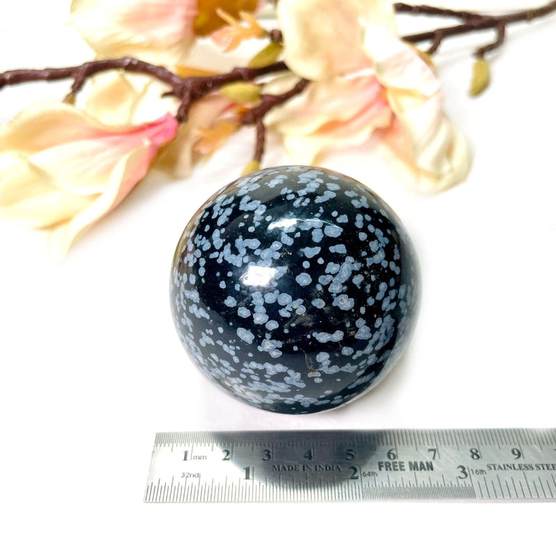 Snowflake Obsidian Sphere (Balance & Protection)