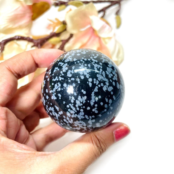 Snowflake Obsidian Sphere (Balance & Protection)