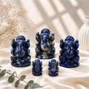 Sodalite Ganesha idols by Talk to Crystals, available in various sizes, featuring natural healing crystals for creativity, intuition, communication, confidence, removing obstacles, and auspicious beginnings, making meaningful spiritual and housewarming gifts in India