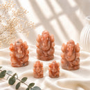 Sunstone Ganesha idols by Talk to Crystals, available in various sizes, featuring natural healing crystals for joy, confidence, leadership, personal power, optimism, Solar Plexus Chakra healing, and auspicious beginnings, making meaningful spiritual and housewarming gifts in India