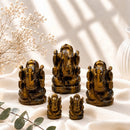 Tiger Eye Ganesha idols by Talk to Crystals, available in various sizes, featuring natural healing crystals for confidence, courage, focus, protection, clear decision-making, and auspicious beginnings, making meaningful spiritual and housewarming gifts in India