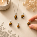 Tiger Eye silver pendant by Talk to Crystals featuring natural gemstone jewellery for confidence, protection, courage, focus, success, and personal empowerment in India
