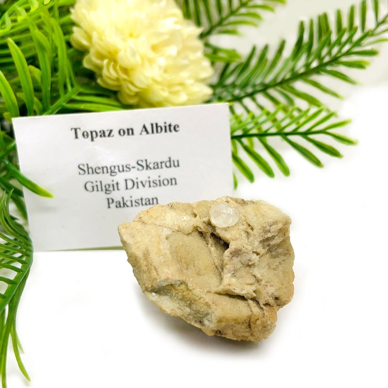 Topaz on Albite Mineral Specimen (Gilgit, Pakistan)