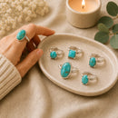 Turquoise silver rings - Silver healing crystal Jewelry by Talk to Crystals