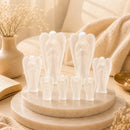 Selenite angel idols by Talk to Crystals for angelic protection, divine guidance, spiritual connection, energy cleansing, purification and Crown Chakra healing in sacred spaces