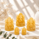 Yellow Aventurine Ganesha idols by Talk to Crystals, available in various sizes, featuring natural healing crystals for confidence, optimism, personal power, motivation, decision-making, Solar Plexus Chakra healing, and auspicious beginnings, making meaningful spiritual and housewarming gifts in India