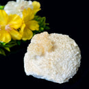 Yellow Calcite on Mordenite Fibrous Clusters (Universal Power)