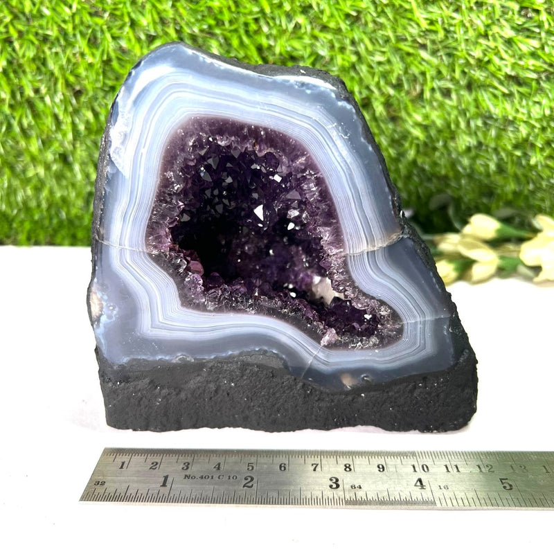 Amethyst Geodes with Agate (Spiritual Balance)