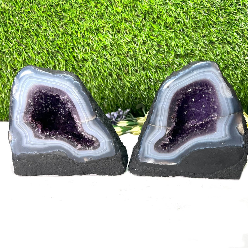 Amethyst Geodes with Agate (Spiritual Balance)