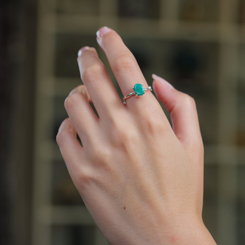 Russian Amazonite Adjustable Ring in Silver