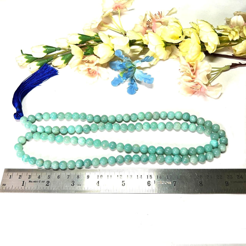 Amazonite Round Beads Jaap Mala (Hope and Discipline)