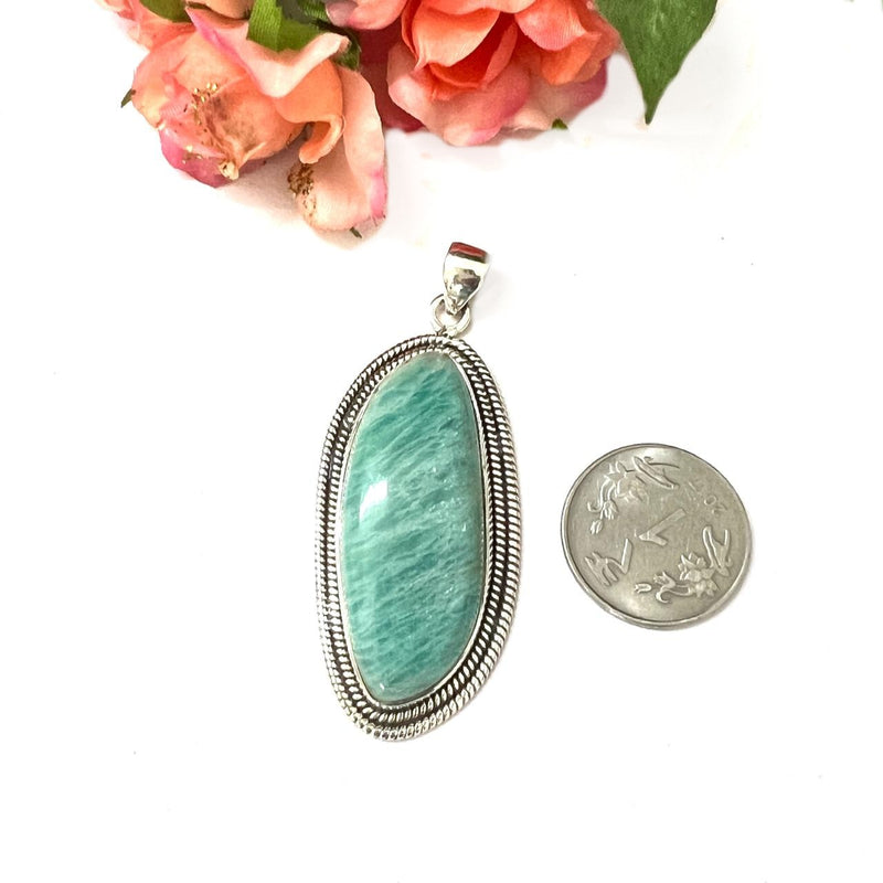 Amazonite  Pendant in Silver Premium Collection