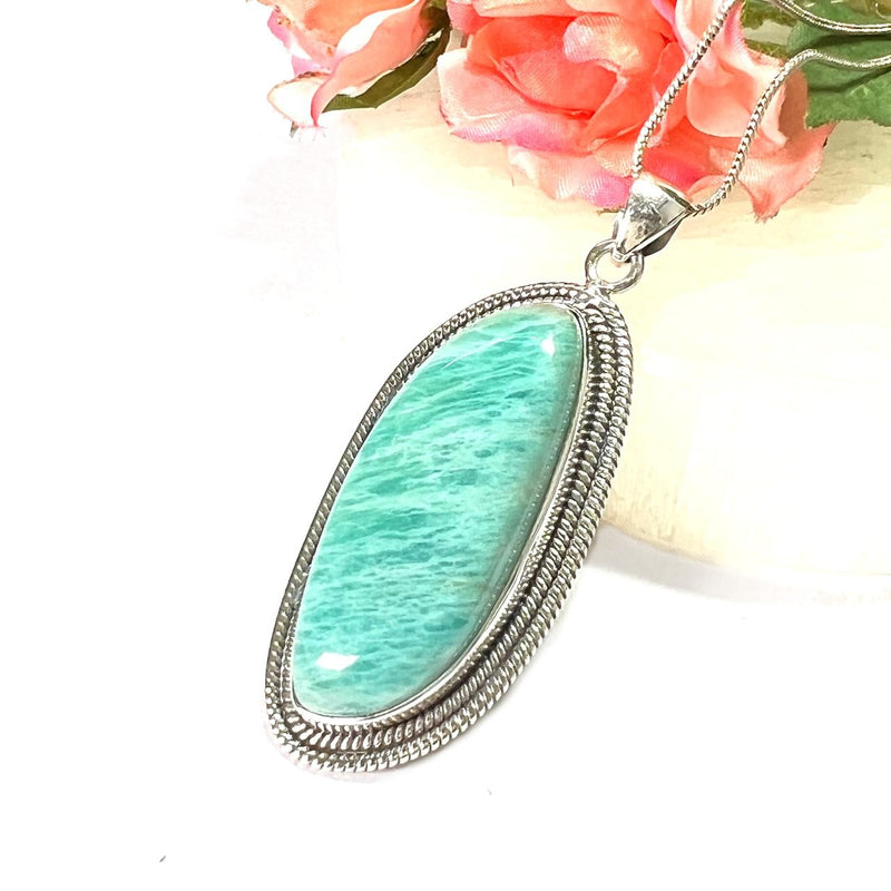 Amazonite  Pendant in Silver Premium Collection