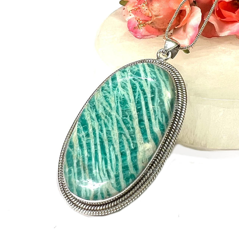 Amazonite  Pendant in Silver Premium Collection