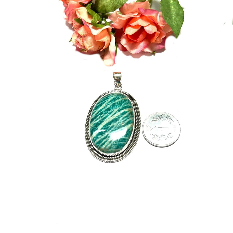 Amazonite  Pendant in Silver Premium Collection