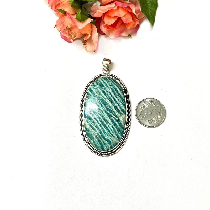 Amazonite  Pendant in Silver Premium Collection