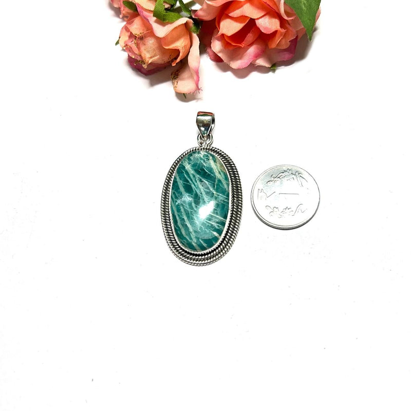 Amazonite  Pendant in Silver Premium Collection