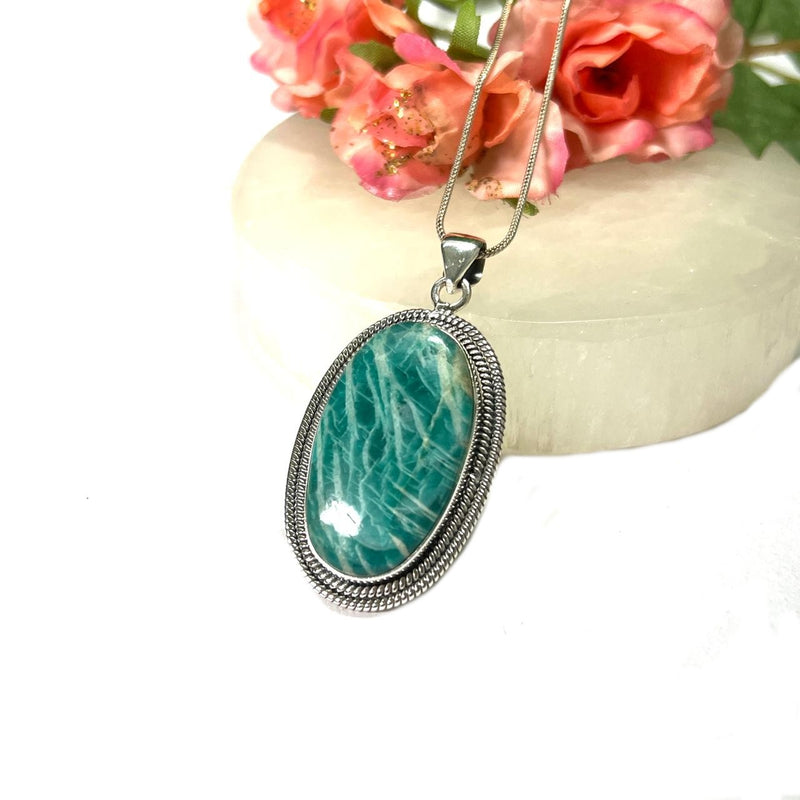 Amazonite  Pendant in Silver Premium Collection