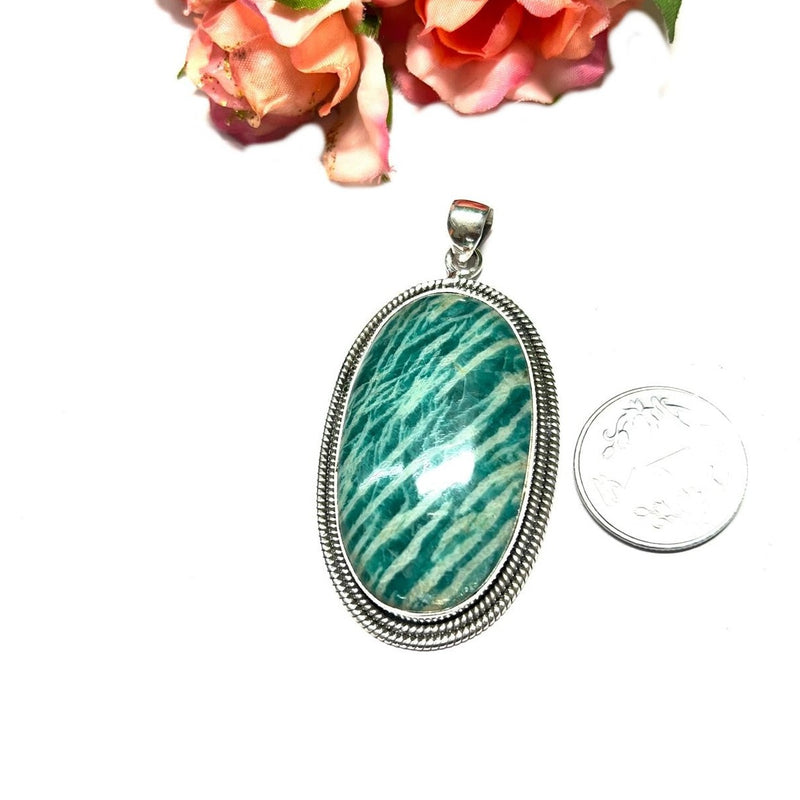 Amazonite  Pendant in Silver Premium Collection