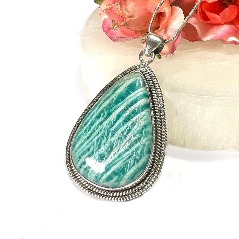 Amazonite  Pendant in Silver Premium Collection