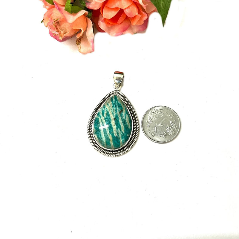 Amazonite  Pendant in Silver Premium Collection