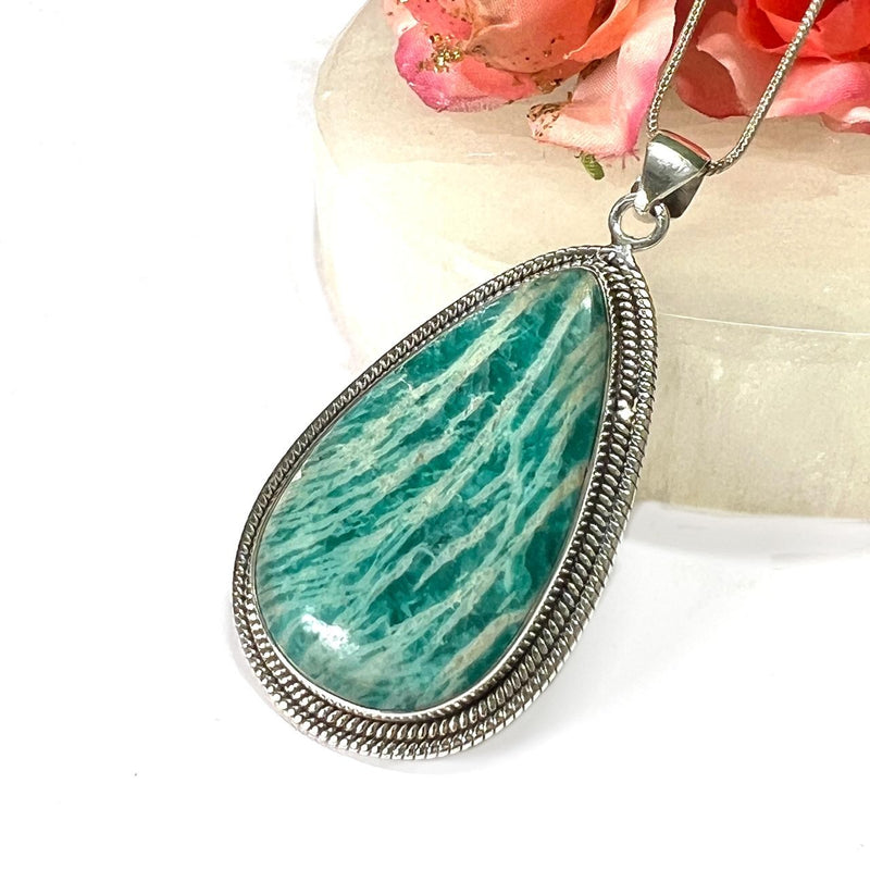 Amazonite  Pendant in Silver Premium Collection