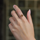 Amber Adjustable Rings in Silver