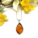 Amber Pendant in Silver