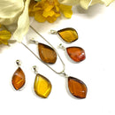 Amber Pendant in Silver