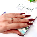 Amber Adjustable Rings in Silver