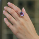 Amethyst Adjustable Ring in Silver