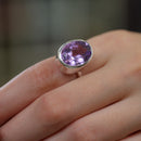 Amethyst Adjustable Ring in Silver