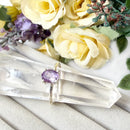 Amethyst Adjustable Ring in Silver
