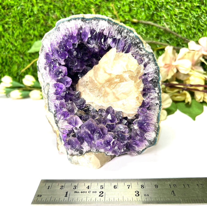 Amethyst Standing Clusters with Calcite (Amplifed healing)