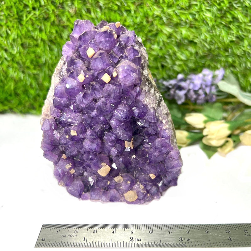 Amethyst Standing Clusters with Calcite (Amplifed healing)