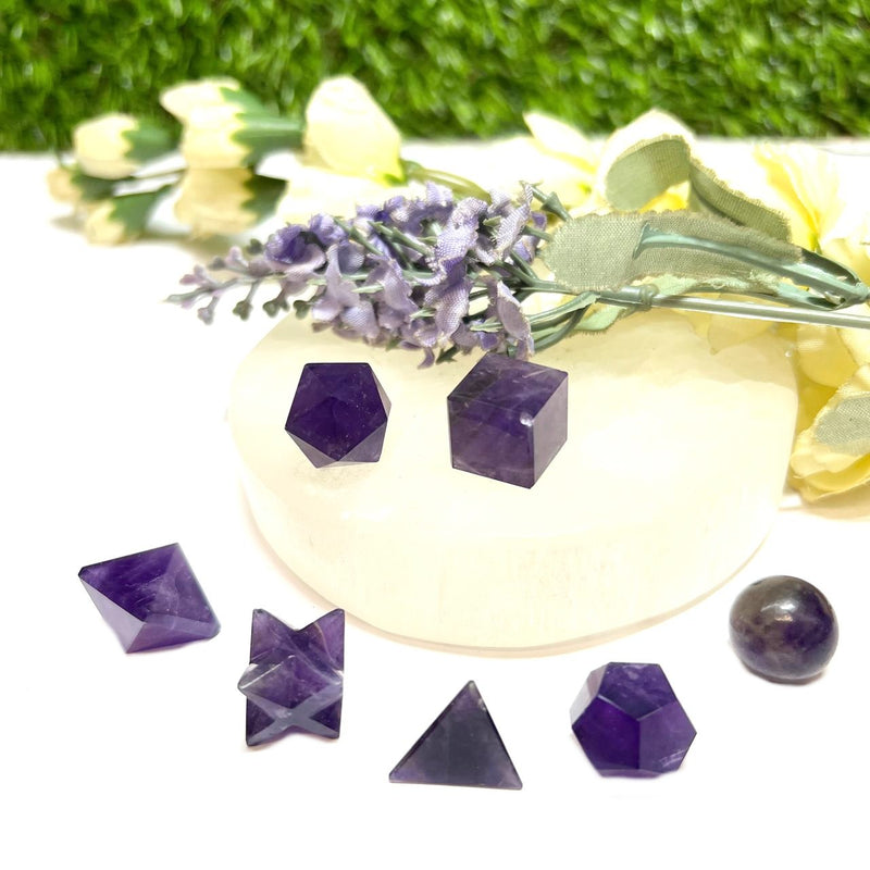 Sacred Geometry Set in Amethyst (7 pcs)