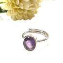 Amethyst Adjustable Ring in Silver