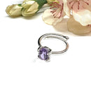 Amethyst Adjustable Ring in Silver