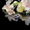 Amethyst Adjustable Ring in Silver