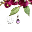 Amethyst Small Pendant in Silver