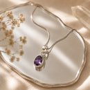 Amethyst Small Pendant in Silver