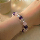 Amethyst, Rose Quartz and Clear Quartz Bracelet (Love and Calm)