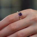 Amethyst Adjustable Ring in Silver