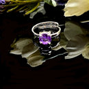 Amethyst Adjustable Ring in Silver
