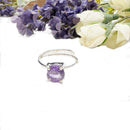 Amethyst Adjustable Ring in Silver