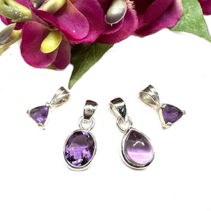 Amethyst Small Pendant in Silver