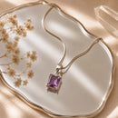 Amethyst Small Pendant in Silver