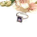 Amethyst Adjustable Ring in Silver